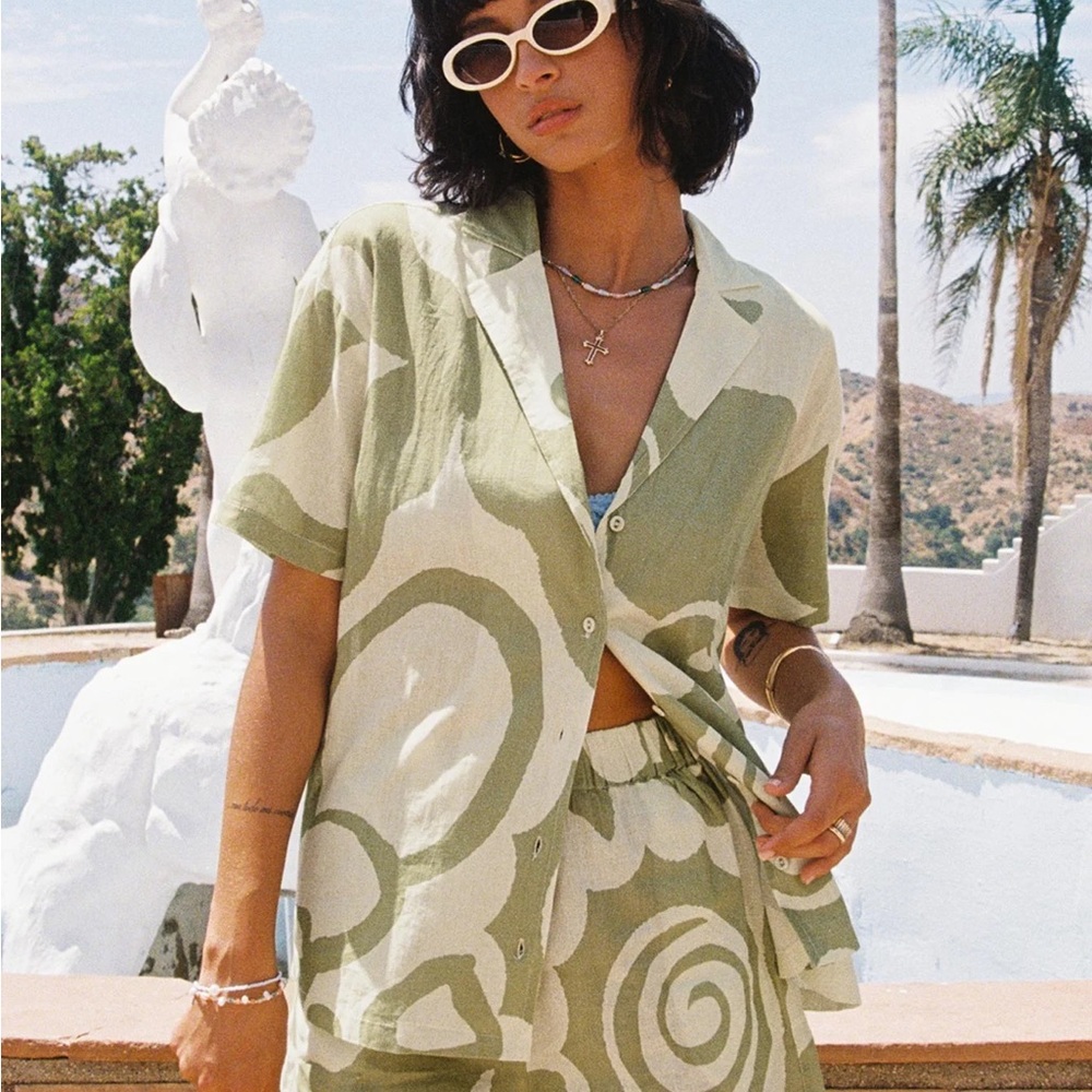 Princess Polly Olive Swirl Swim Cover-Up Set